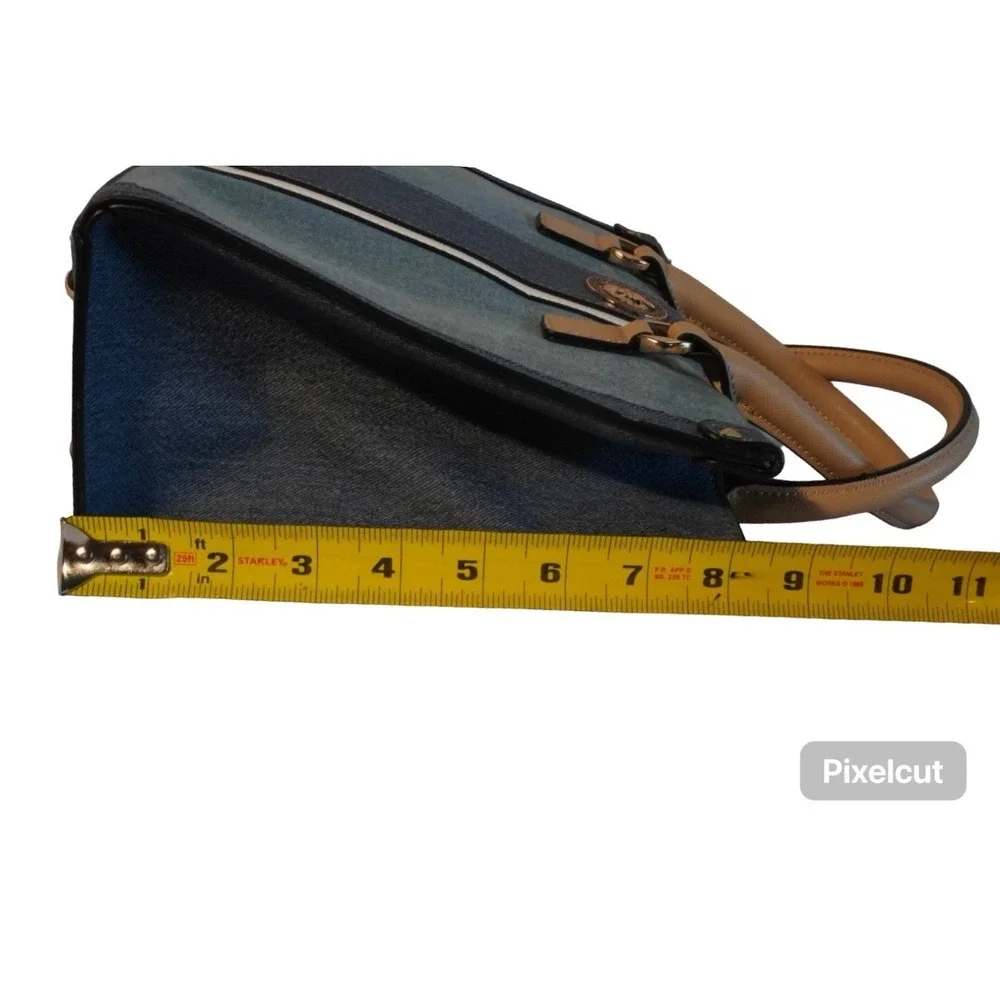 Aldo Women Handbag Gray Chambray Denim Pockets Convertible Satchel/Crossbody Bag